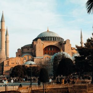 Hagia Sophia museum Istanbul exterior with clear skies
