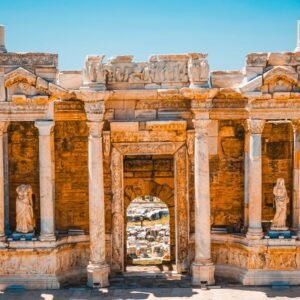 Hierapolis ancient city Roman theatre ruins, Pamukkale