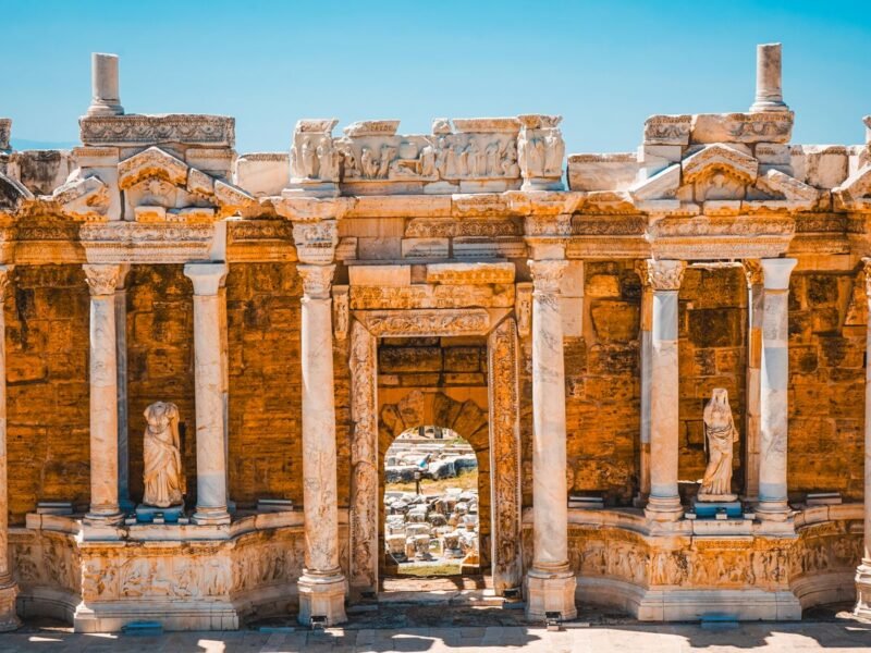Hierapolis ancient city Roman theatre ruins, Pamukkale