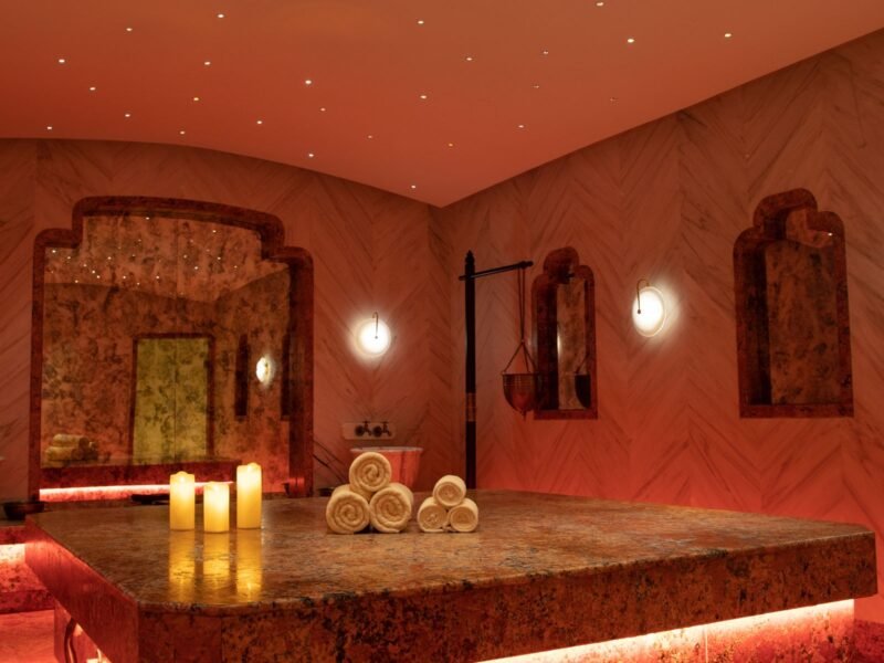 Turkish hamam Istanbul warm-lit bathhouse interior