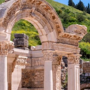 Temple of Hadrian ruins at Ephesus — illustrative of Selçuk's Byzantine-era architecture